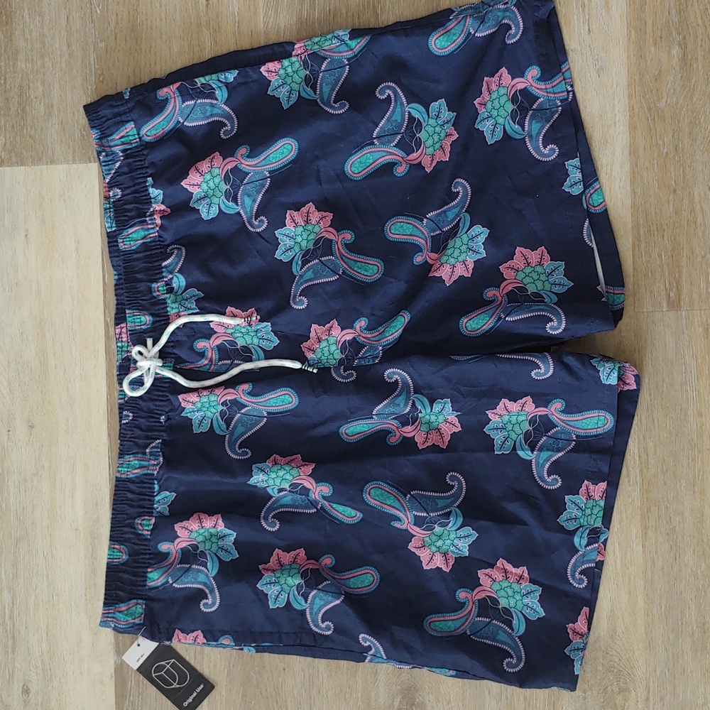 NWT Original Use Men's Blue Paisley Print Swim Trunks Size XXL